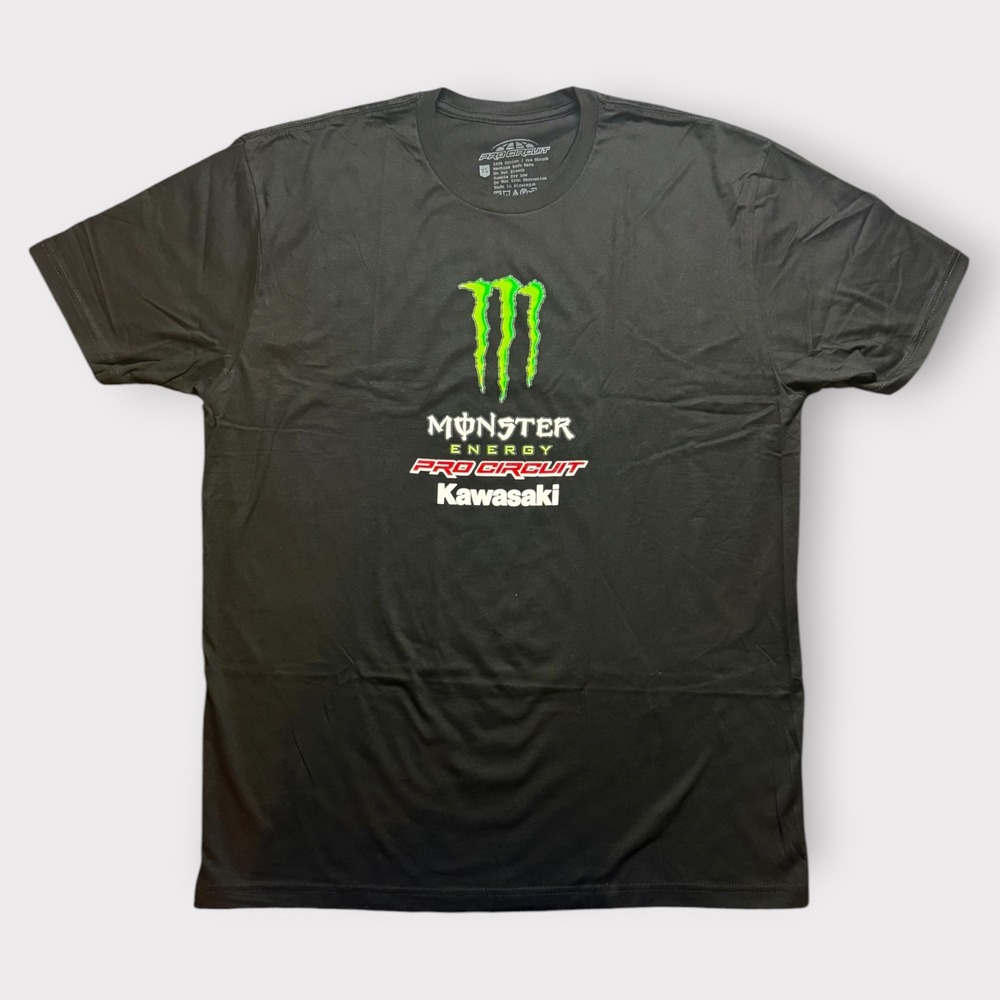 Pro Circuit Monster Energy Kawasaki Racing T-Shirt Mens XL Black Motocross Tee